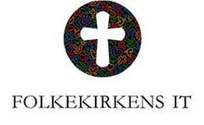 Folkekirkens logo og tekst med folkekirkens IT